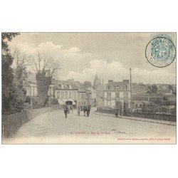 61 LAIGLE L'AIGLE. Attelages Rue de la Gare 1904 Hôtel du Chemin de Fer