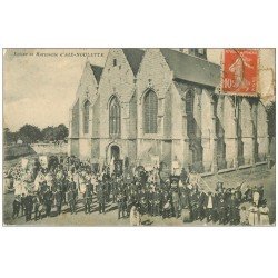 62 AIX-NOULETTE. Eglise et Harmonie 1913