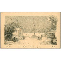 carte postale ancienne 62 SOUCHEZ. La Route Nationale et Croix de Grés. Guerre 1914-18. Verso blanc vierge