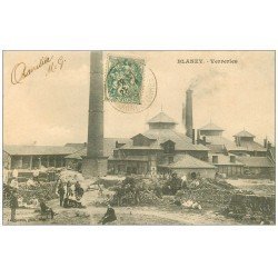 71 BLANZY. Usine de Verreries 1907. Employés et Militaires