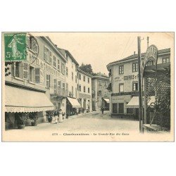 69 CHARBONNIERES. La Grande Rue des Eaux 1913 Hôtel et Restaurant Neptune Epicerie Tabac...