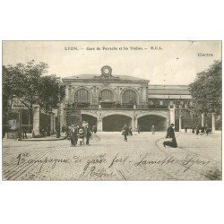 carte postale ancienne 69 LYON. Gare Perrache 1914 et Voûtes