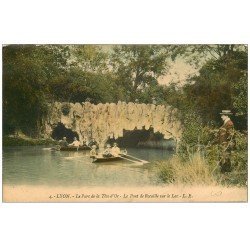 carte postale ancienne 69 LYON. Pont Rocaille Lac du Parc 1918