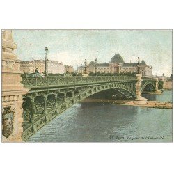 carte postale ancienne 69 LYON. Pont Université 1907