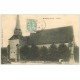 carte postale ancienne 72 MELLERAY. Eglise et attelages 1906