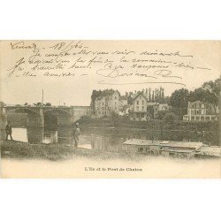 carte postale ancienne 78 CHATOU. Ile et Pont de Chatou 1904