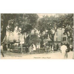 carte postale ancienne 83 TOULON. Place Puget Coiffeur