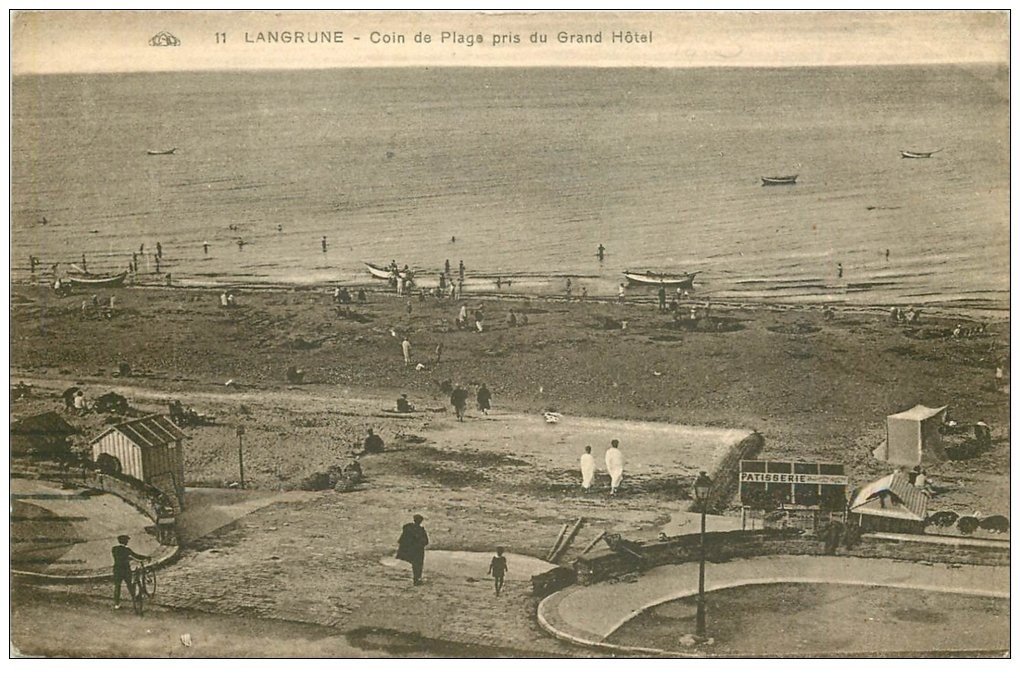 4487 carte postale ancienne 14 langrune sur mer coin de plage 1932