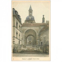 carte postale ancienne 89 JOIGNY. Eglise Saint Jean et Porche 1905