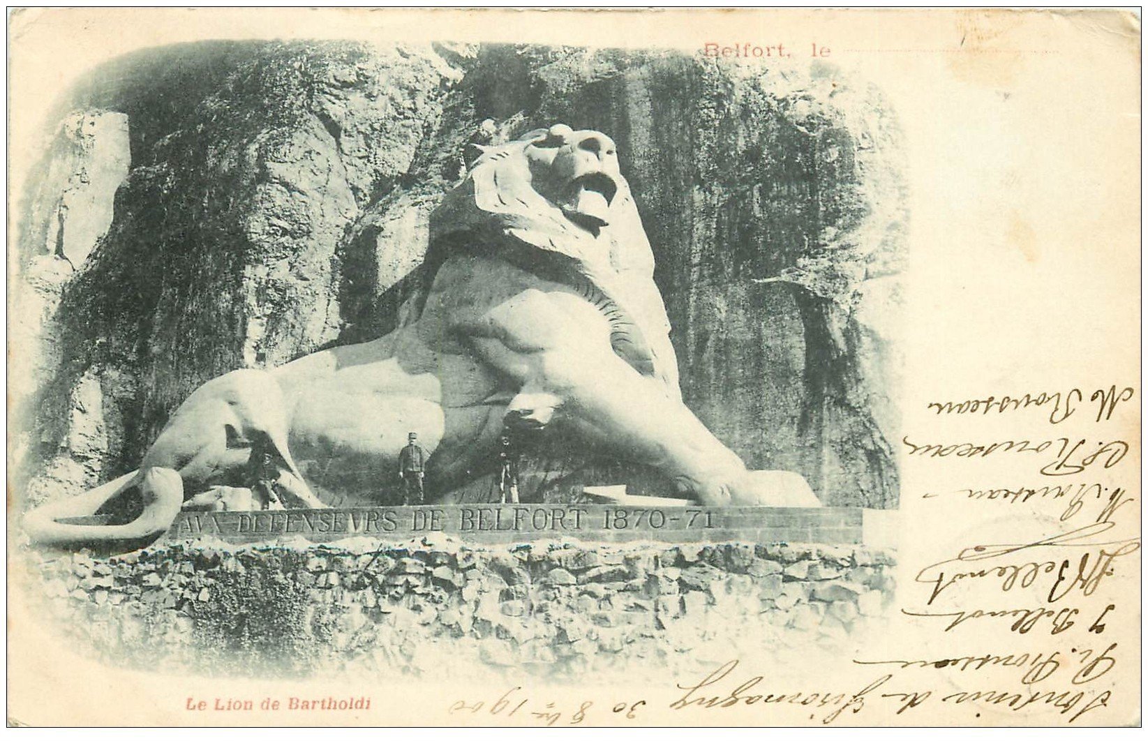 90 Belfort Le Lion De Bartholdi Animation 1900 