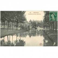 carte postale ancienne 80 AMIENS. Jardins de la Hotoie 1913