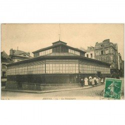 carte postale ancienne 80 AMIENS. La Poissonnerie 1914