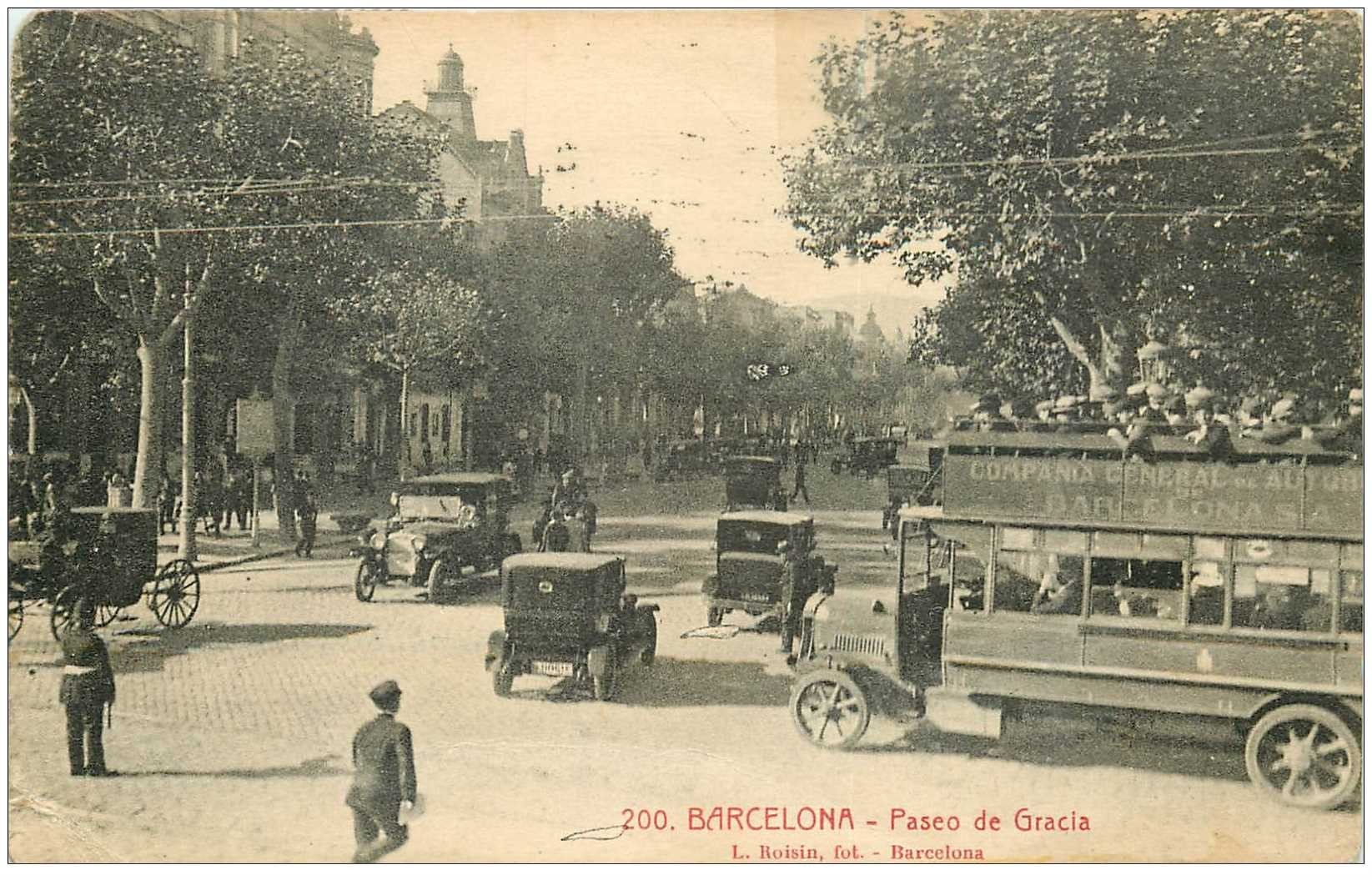 Espagne Barcelona Paseo De Ghracia Compagnie Des Autocars 1958