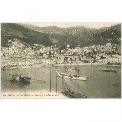 carte postale ancienne MONACO. Chteau du Prince et Condamine 1904