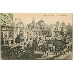 carte postale ancienne MONACO. La façade du Casino 1906