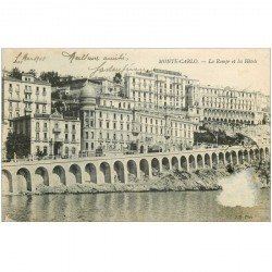 carte postale ancienne MONACO. La Rampe et Hôtels 1908