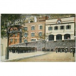 carte postale ancienne GIBRALTAR. Church Parade Hargraves Barracks