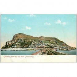 carte postale ancienne GIBRALTAR. The old Mole panorama