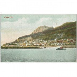 carte postale ancienne GIBRALTAR. Vue sur la Baie. Format 13 x 8.5 cm