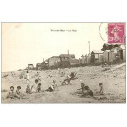 carte postale ancienne 14 VER-SUR-MER. La Plage 1932