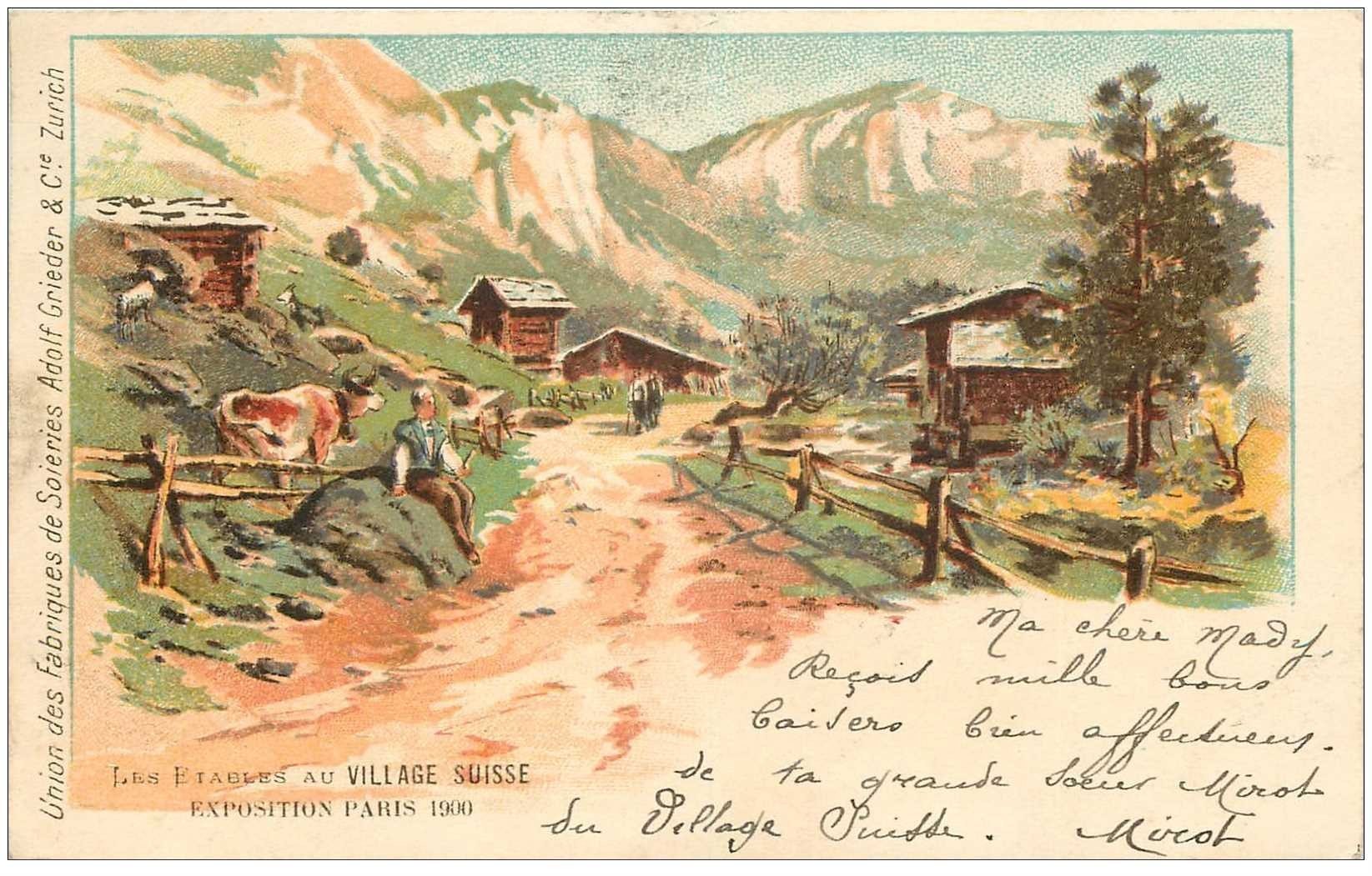  Carte  postale  ancienne  SUISSE Les Etables au Village 