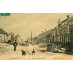 52 ESNOUVEAUX. Berger et moutons devant la Maison Colliot rue du Haut 1910