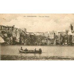 Maroc. AZEMOUR. Vue sur l'Oued avec barque de Pêcheurs