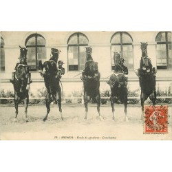 2 cpa 49 SAUMUR. Ecole de Cavalerie. Courbettes et Doublé au Carroussel 1913