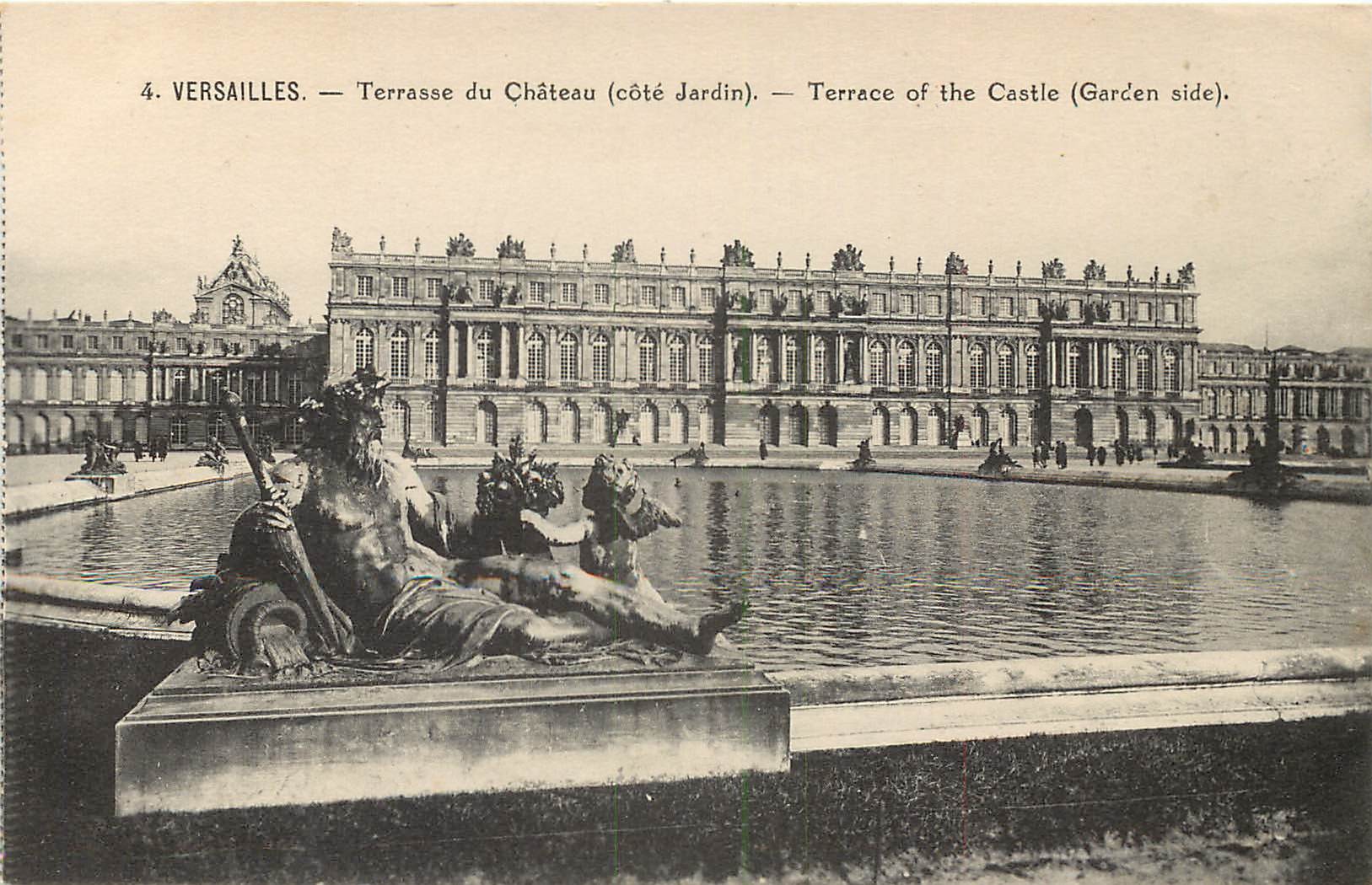 78 VERSAILLES 3 X Cpa Château Terrasse, Bassin Apollon Allée Royale Et ...