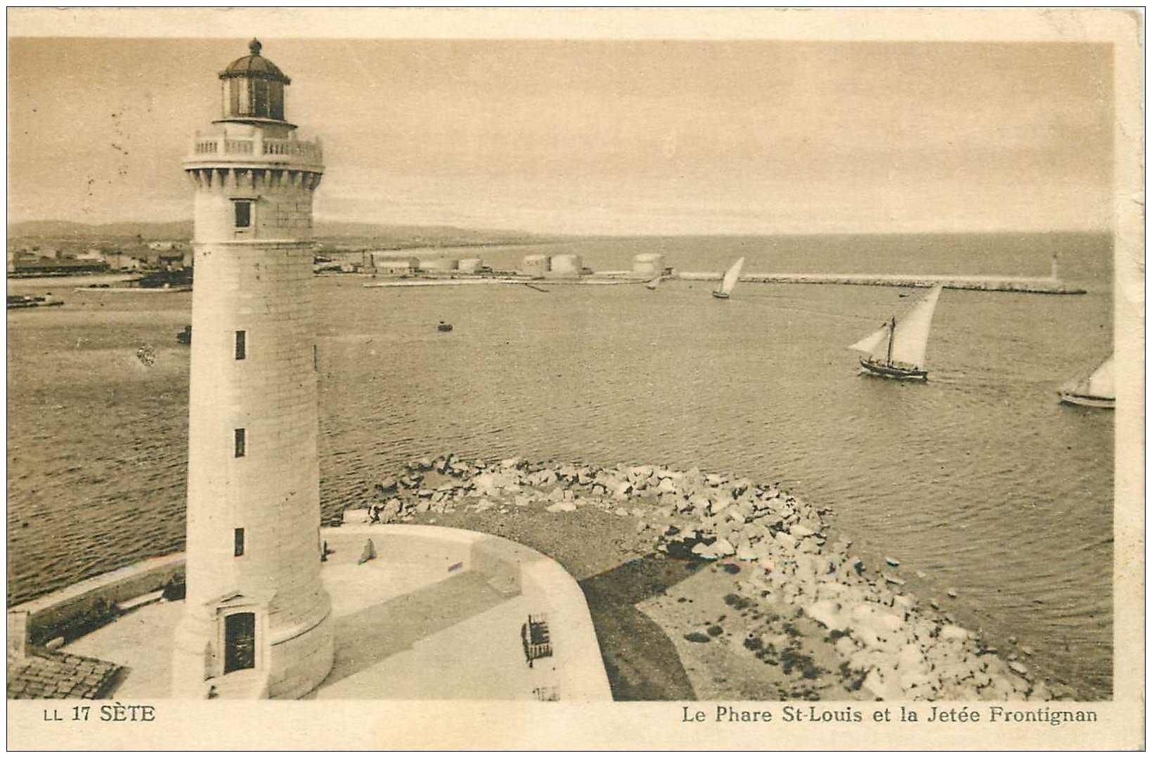 34 Sete Cette Phare Saint Louis Jetee Frontignan 1948