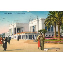 Promotion 2 cpa 06 MENTON. Casino et chemin fleuri à la Frontière 1934