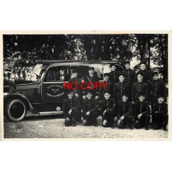 76 CRIEL-SUR-MER. Rare superbe photographie des Sapeurs Pompiers avec camion Citroën et son échelle