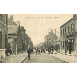 59 CAUDRY. Animation Rue de Saint-Quentin 1912