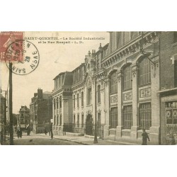 02 SAINT-QUENTIN. La Société Industrielle rue Raspail 1929 timbre taxe au verso