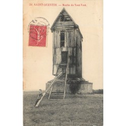 02 SAINT QUENTIN. Moulin de Tout-Vent avec meunier 1904