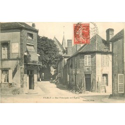 89 PARLY. Serrurerie et Maréchal Ferrand Rue Principale avec l'Eglise 1908