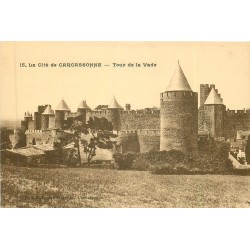 Superbe lot 4 cpa 11 Cité de CARCASSONNE. Tour Vade, Château et Tour de l'Evêque