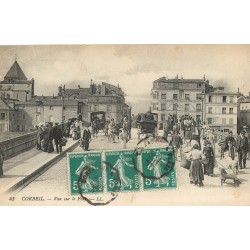 91 CORBEIL ESSONNES. Enorme animation sur le Pont 1917