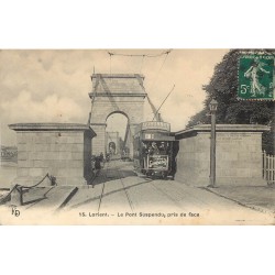 56 LORIENT. Tramway pub "Dubonnet" sur le Pont Suspendu 1910