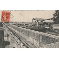 47 AGEN. Pont Canal sur la Garonne et ligne du Midi Bordeaux Cette Péniche 1914