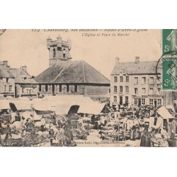 50 SAINT-PIERRE-EGLISE. Place du Marché 1908
