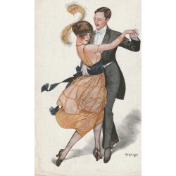 Illustrateur HEROUARD couple dansant un "Fox-trot"