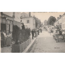 51 PORT-A-BINSON. Attelages de boeufs Rue du Pont 1918 Charcuterie et Café Millet