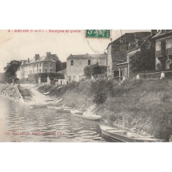 94 ABLON. Rampes et Quais avec barques vers 1907