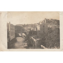 71 LE CREUSOT. Rare Photo cpa du Pont sur la rivière 1913