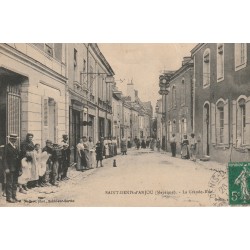 53 SAINT-DENIS-D'ANJOU. La Grande Rue 1912 Café du Commerce et Boulangerie