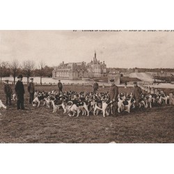 60 Château de CHANTILLY. Sortie de la meute de chiens de chasse à courre