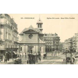 5 cpa 38 GRENOBLE. Eglise rue Félix Poulat Cours St-André Av Alsace-Lorraine Bd Gambetta Palais Justice Place Lavalette