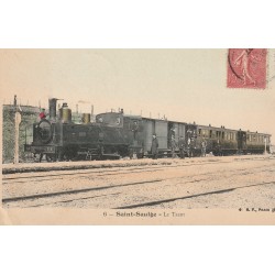 58 SAINT-SAULGE. Le Tacot train et locomotive avec employés 1907