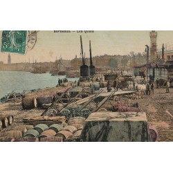 33 BORDEAUX. Attelages transport de fûts sur les Quais 1908